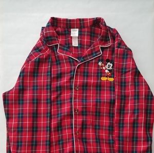 Vintage Disney Mickey Mouse Plaid Flannel
